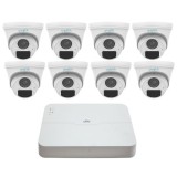 Sistem supraveghere IP Uniarch, 8 camere 4MP 2K, Microfon, IR 30m, NVR 8 canale, Vizualizare de pe mobil SafetyGuard Surveillance