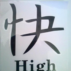 Abtibild scris chinezesc diverse scrisuri DZ 21 "High" negru reflectorizant