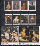 Grenada 1988 - A 500-a aniversare a nașterii lui Titian, Serie + 2 Colite, SET COMPLET, MNH