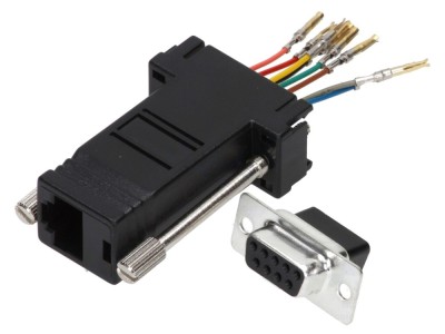 Conector adaptor D-Sub 9pin mamă RJ45 foto