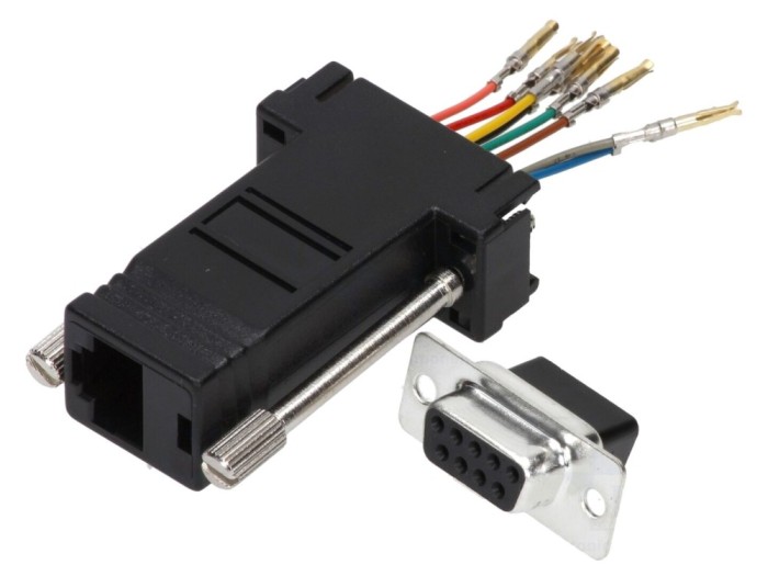 Conector adaptor D-Sub 9pin mamă RJ45