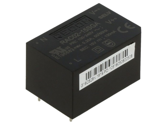Convertor AC/DC PCB 2W 15VDC 140mA
