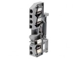 Bornă cu Arc Gri 4mm2 3 Borne, Wago