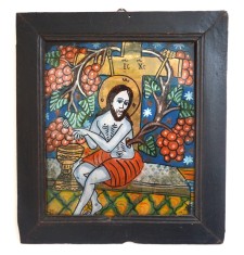 &quot;Iisus vita de vie&quot; icoana pe sticla de Scheii Brasovului sfarsit de sec XIX