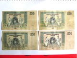 Rusia-Rostov Lot 4 x 250 Ruble 1918 Razboiul Civil,bancnotele din imagini,pret per lot,nu se vand separat/la bucata