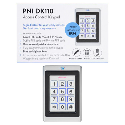 Resigilat : Tastatura control acces PNI DK110, stand alone, exterior si interior, foto