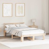 VidaXL Cadru de pat din lemn de pin Lemn natural Lemn masiv 140 x 190 cm