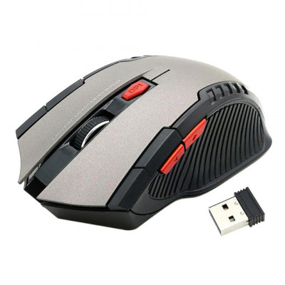 Mouse Optic Gaming Wireless, 1600 DPI, culoare Silver foto