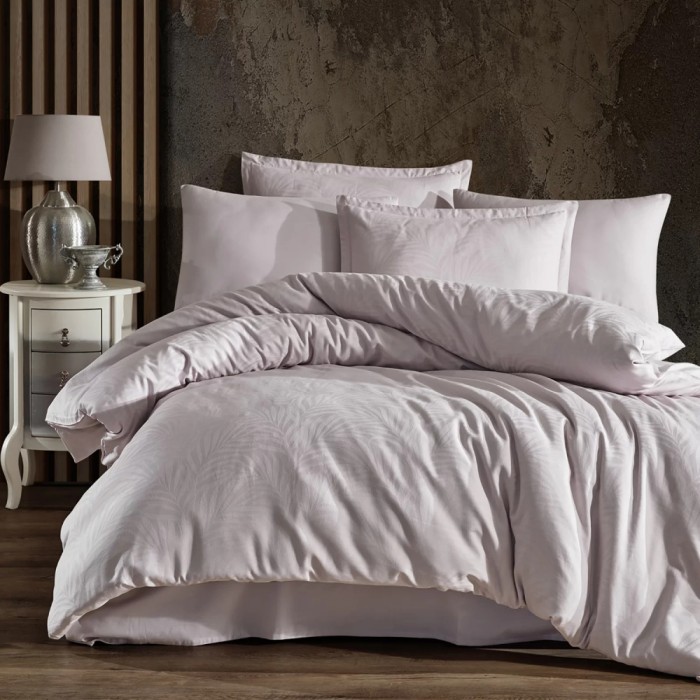 Lenjerie pat dublu,jacquard 100% bumbac,6 piese,bej,ARTA V1-A512