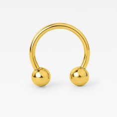 Piercing Ureche Potcoava - aurie bile - 1.2x8x3/3