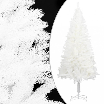 Pom de Crăciun artificial, ace cu aspect natural, alb, 180 cm foto
