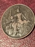 5 centimes 1899 Franta, stare EF+ [poze]. Discount conform descriere [10 - 20 %. Vezi descrierea.].