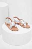 Cumpara ieftin Answear Lab sandale de piele femei, culoarea argintiu