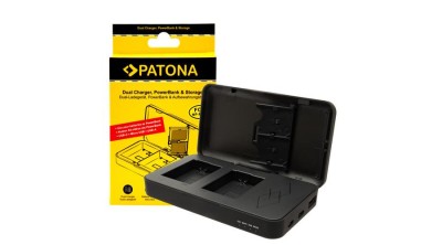 &amp;Icirc;ncărcător dublu PATONA pentru Sony NP-FW50 NEX.3 NEX.5NEX-7 NEX-C3 A33 A55 cu funcție power bank și stocare card de memorie foto