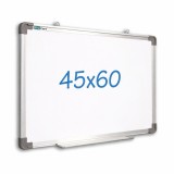 Tabla magnetica 45x60 cm, rama de aluminiu, alba, tavita suport marker
