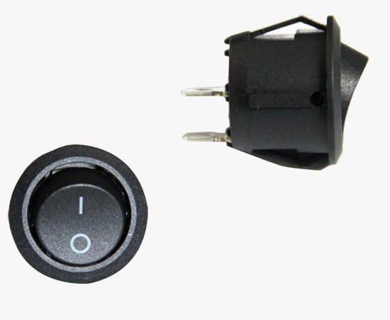 Intrerupator auto BestAutoVest rotund negru 20Ah 12V cu 2 pozitii diametrul de 20 mm (fi 20) cu 3 papuci Kft Auto