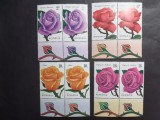 2022 - Romania -Trandafiri - doua serii cu vignete diferite