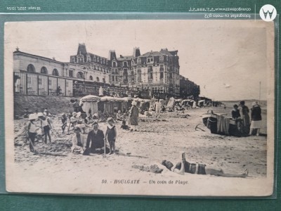 plaja Houlgate ,anul 1932 ,Superba carte postala , interesanta,CIRCULATA foto