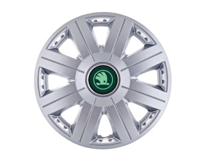Set 4 Capace Roti Autohelix MSA&amp;reg; potrivite jantelor de 15 inch, pentru Skoda Verde model Cosmos Gray foto