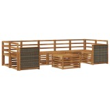 vidaXL Set de canapele de exterior 8 pcs natural Lemn Solid de Acacia 3384135