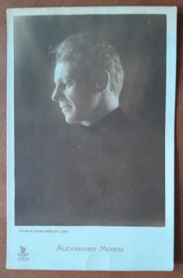 Fotografie tip carte postala, necirculata, Alexander Moissi, perioada interbelica foto