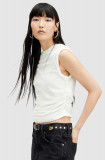 AllSaints bluza WEST TANK femei, culoarea alb, neted, WM535Z