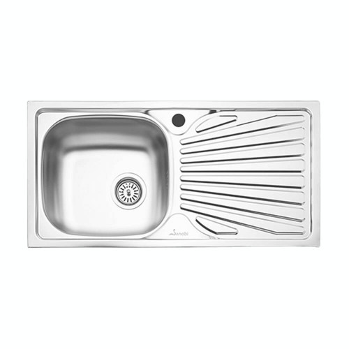 Chiuveta XXL pentru Bucatarie Sanobi, Inox Alimentar, 860x435 mm, Orientare Stanga, FInisaj Linen, Chiuveta, Chiuveta Inox, Chiuveta Sanobi, Chiuveta