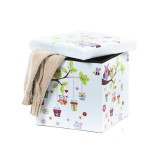 Cumpara ieftin Taburete cu spatiu depozitare, Design, MDF Piele ecologica, 100 kg, 38 x 38 Owls