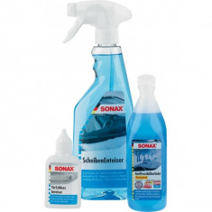 Pachet iarna 3 produse Sonax (lichid 250ml + solutie de dezghetat parbriz 500ml + solutie de dezghetat yale 50ml), foto