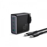 Cumpara ieftin Incarcator Retea Cu Cablu USB-C Joyroom JR-TCG05UK, 140W, 5A, 1 x USB-A - 3 x USB-C, UK, Negru