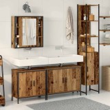 vidaXL Set de mobilier pentru baie cu raft 4 pcs Maro Lemn compozit 3332591