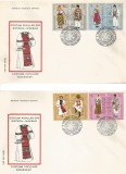 |Romania, LP 1238a/1985, Costume populare romanesti, seria de 4 perechi, FDC