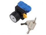 Comutator cu cheie negru 22mm 2 POZITIONARI NO - Comutator cu cheie negru 22mm 2 POZITIONARI NO