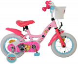 Bicicleta pentru fete Woezel &amp; Pip, 12 inch, culoare roz, frana de mana fata si PB Cod:31270-SACB