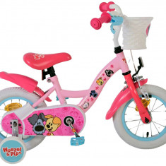 Bicicleta pentru fete Woezel & Pip, 12 inch, culoare roz, frana de mana fata si PB Cod:31270-SACB