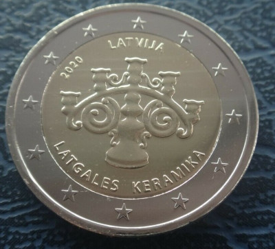 LETONIA moneda 2 euro comemorativa 2020 - Ceramica Latgaliană, UNC foto
