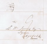 Great Britain 1836 Prestamp entire Lombard Street to Kings Lynn D.007