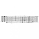 Cusca animale de companie cu usa 20 panouri negru 35x35 cm otel