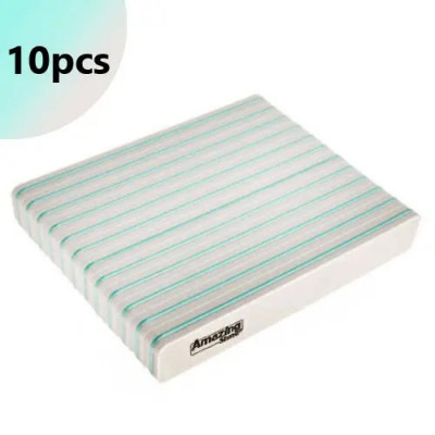 Pilă unghii Profi Sponge Jumbo Zebra cu centru verde, 100/180 - 10buc foto