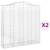 Cosuri gabion arcuite, 2 buc 200x50x200/220 cm, fier galvanizat