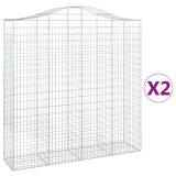 Cumpara ieftin Cosuri gabion arcuite, 2 buc 200x50x200/220 cm, fier galvanizat