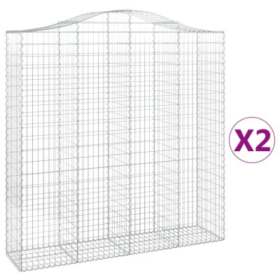 Cosuri gabion arcuite, 2 buc 200x50x200/220 cm, fier galvanizat foto