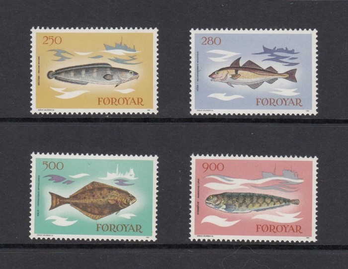 INSULELE FEROYAR-1983-Pesti-Serie completa de 4 timbre MNH