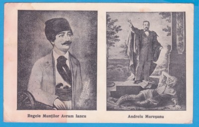 (16) CARTE POSTALA - REGELE MUNTILOR AVRAM IANCU SI ANDREIU MURESANU foto