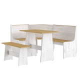 Set mobilier bucatarie &bdquo;REINE&rdquo;, 3piese, maro miere&amp;alb lemn pin