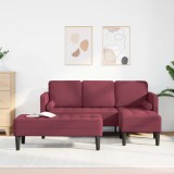 vidaXL Set de canapea cu pernă 2 pcs Roșu Vin Poliester 3329255