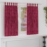 Draperii din Catifea 2 buc cu Bucle Tab Roșu Vin 175x140 cm