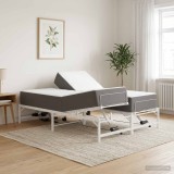 Cumpara ieftin Cadru Electric Ajustabil pentru Pat Alb 150 x 200 cm Otel
