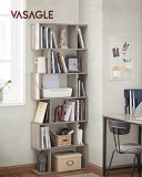 Cumpara ieftin Biblioteca, Vasagle, Bej, 70x24x190.5 cm