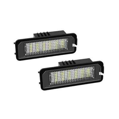 Set 2 lampi numar led canbus alb-rece VW Golf Passat Polo Seat Skoda foto